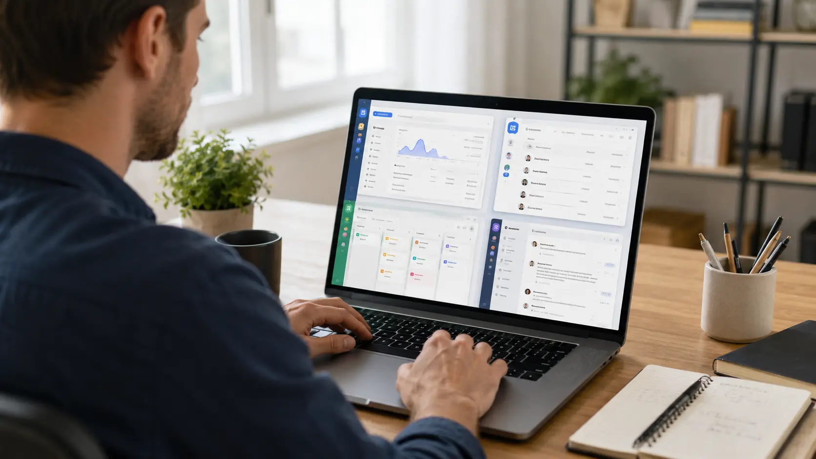 Freelancer managing multiple software tools &mdash; accounting CRM project management stack 2026