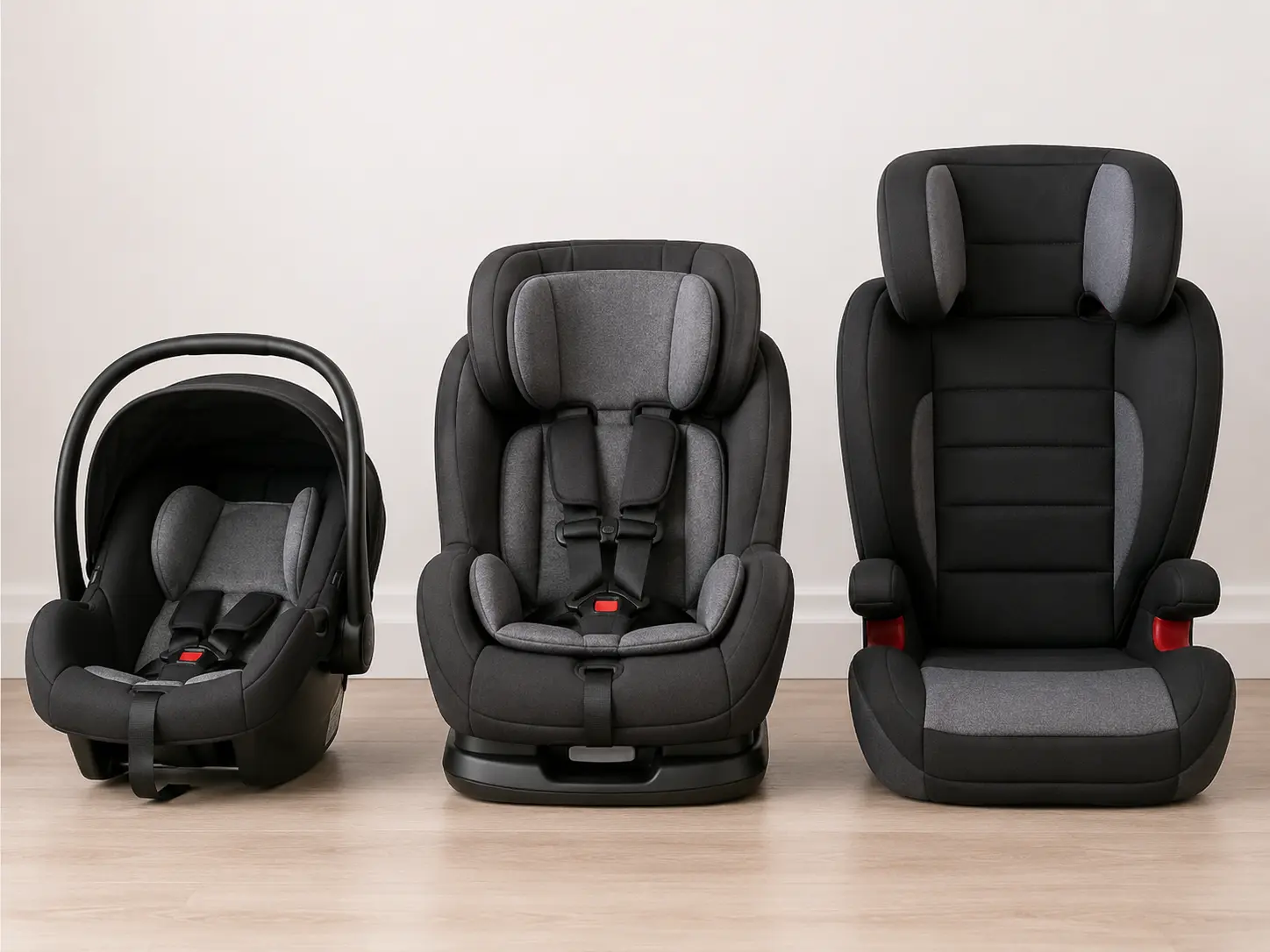 Three types of car seats compared: infant-only, convertible, and all-in-one Three types of car seats compared: infant-only, convertible, and all-in-one